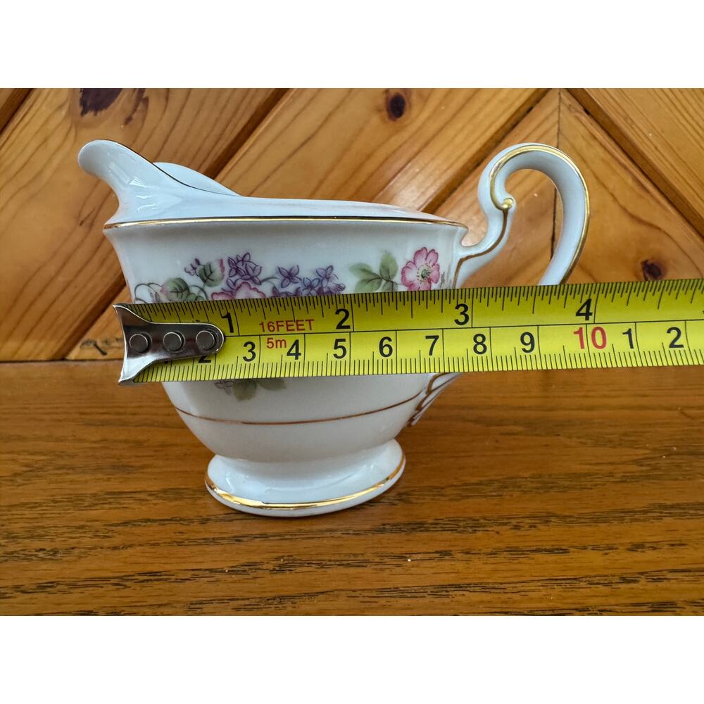 Vintage Noritake Roselane 5147 Creamer Floral Gold Trim Japan Porcelain Creamer - Picture 8 of 9